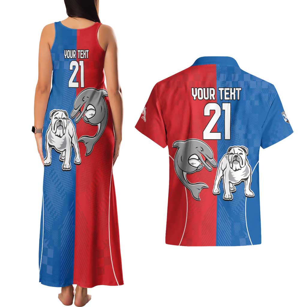 NRL Bulldogs and Dolphins Couples Matching Tank Maxi Dress and Hawaiian Shirt Sporty Style