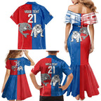 NRL Bulldogs and Dolphins Family Matching Mermaid Dress and Hawaiian Shirt Sporty Style