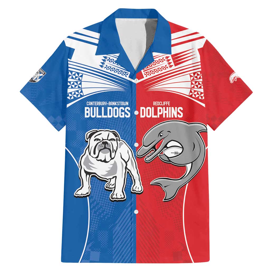 NRL Bulldogs and Dolphins Family Matching Mermaid Dress and Hawaiian Shirt Sporty Style