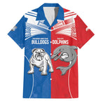 NRL Bulldogs and Dolphins Family Matching Mermaid Dress and Hawaiian Shirt Sporty Style