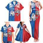 NRL Bulldogs and Dolphins Family Matching Tank Maxi Dress and Hawaiian Shirt Sporty Style