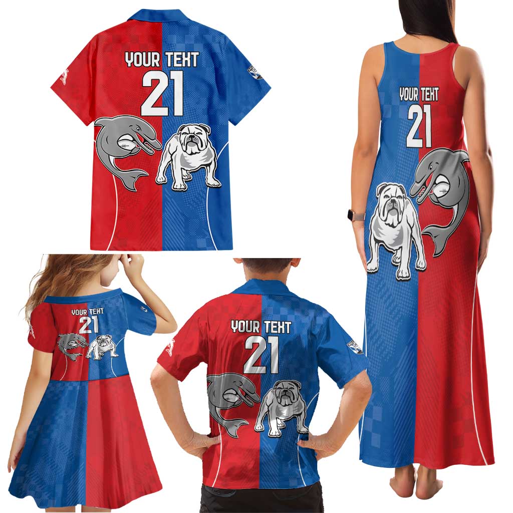 NRL Bulldogs and Dolphins Family Matching Tank Maxi Dress and Hawaiian Shirt Sporty Style