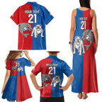 NRL Bulldogs and Dolphins Family Matching Tank Maxi Dress and Hawaiian Shirt Sporty Style