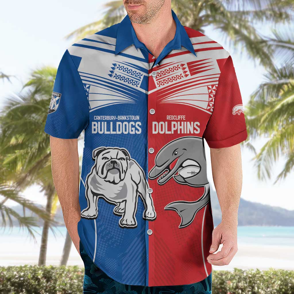 NRL Bulldogs and Dolphins Hawaiian Shirt Sporty Style