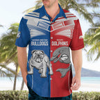 NRL Bulldogs and Dolphins Hawaiian Shirt Sporty Style