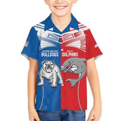 NRL Bulldogs and Dolphins Kid Hawaiian Shirt Sporty Style