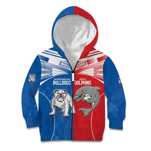 NRL Bulldogs and Dolphins Kid Hoodie Sporty Style