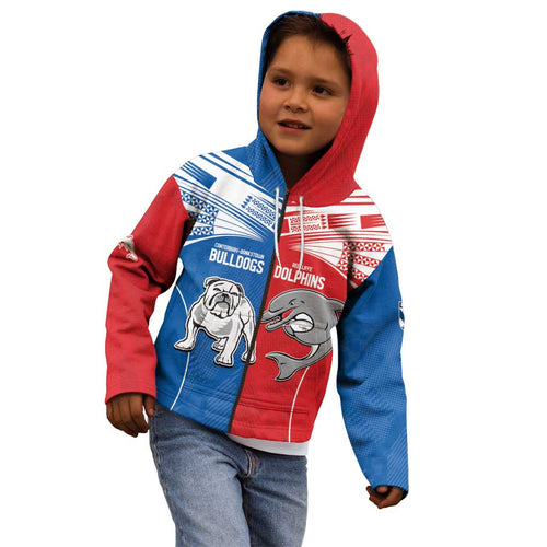 NRL Bulldogs and Dolphins Kid Hoodie Sporty Style