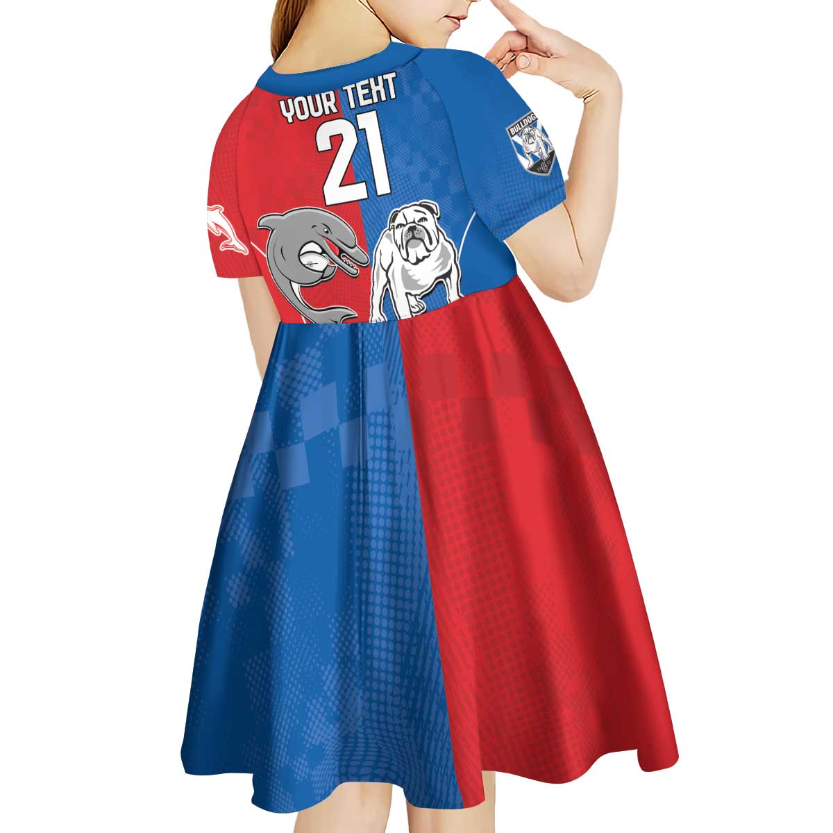 NRL Bulldogs and Dolphins Kid Short Sleeve Dress Sporty Style