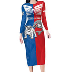 NRL Bulldogs and Dolphins Long Sleeve Bodycon Dress Sporty Style