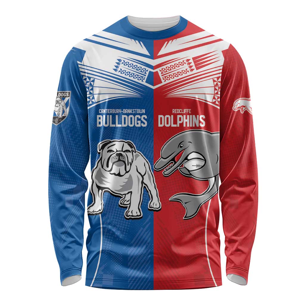 NRL Bulldogs and Dolphins Long Sleeve Shirt Sporty Style