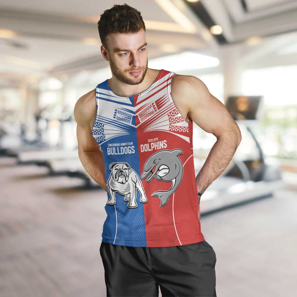 NRL Bulldogs and Dolphins Men Tank Top Sporty Style
