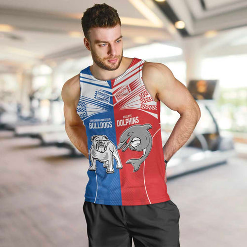 NRL Bulldogs and Dolphins Men Tank Top Sporty Style