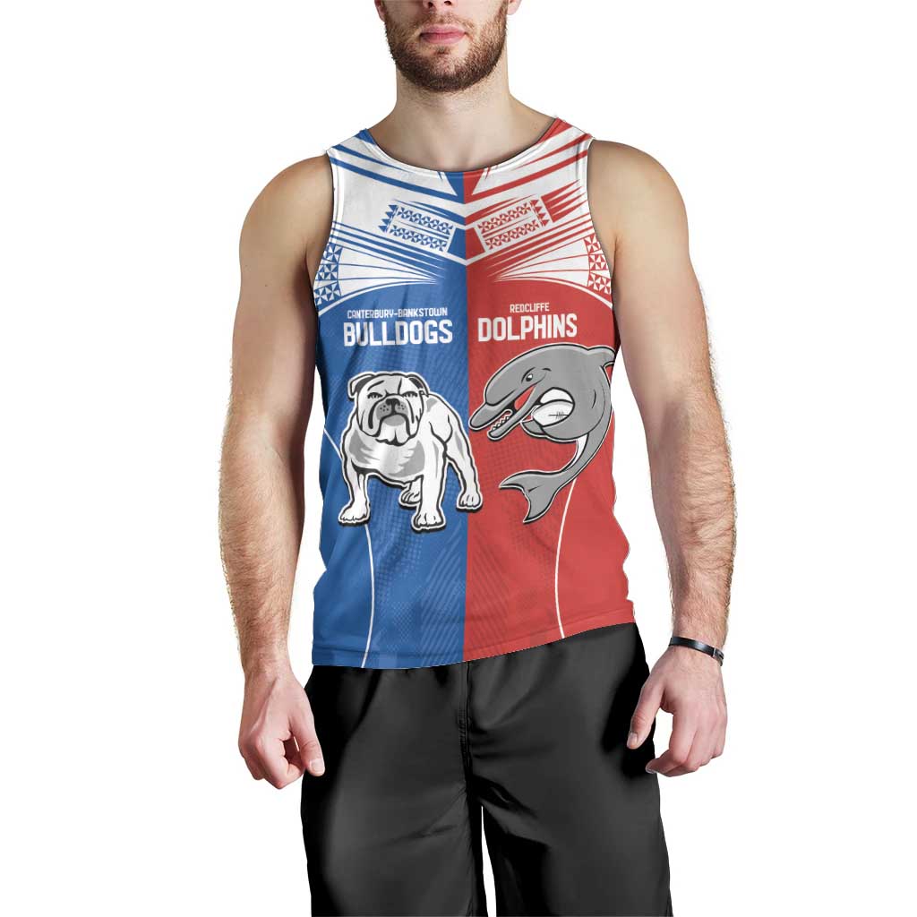 NRL Bulldogs and Dolphins Men Tank Top Sporty Style