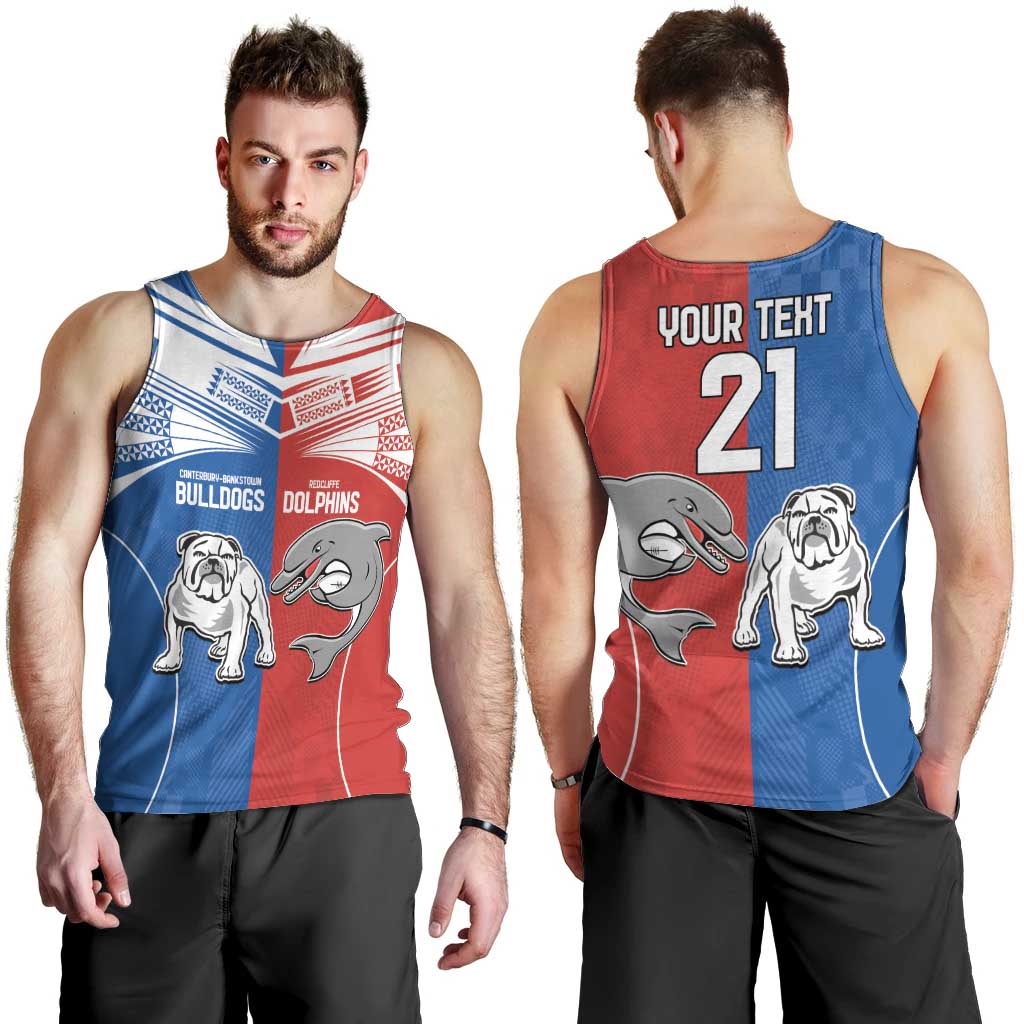 NRL Bulldogs and Dolphins Men Tank Top Sporty Style