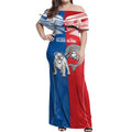 NRL Bulldogs and Dolphins Off Shoulder Maxi Dress Sporty Style