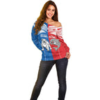 NRL Bulldogs and Dolphins Off Shoulder Sweater Sporty Style