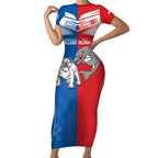 NRL Bulldogs and Dolphins Short Sleeve Bodycon Dress Sporty Style