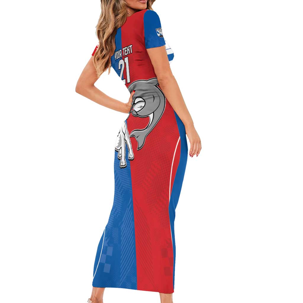 NRL Bulldogs and Dolphins Short Sleeve Bodycon Dress Sporty Style