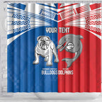 NRL Bulldogs and Dolphins Shower Curtain Sporty Style