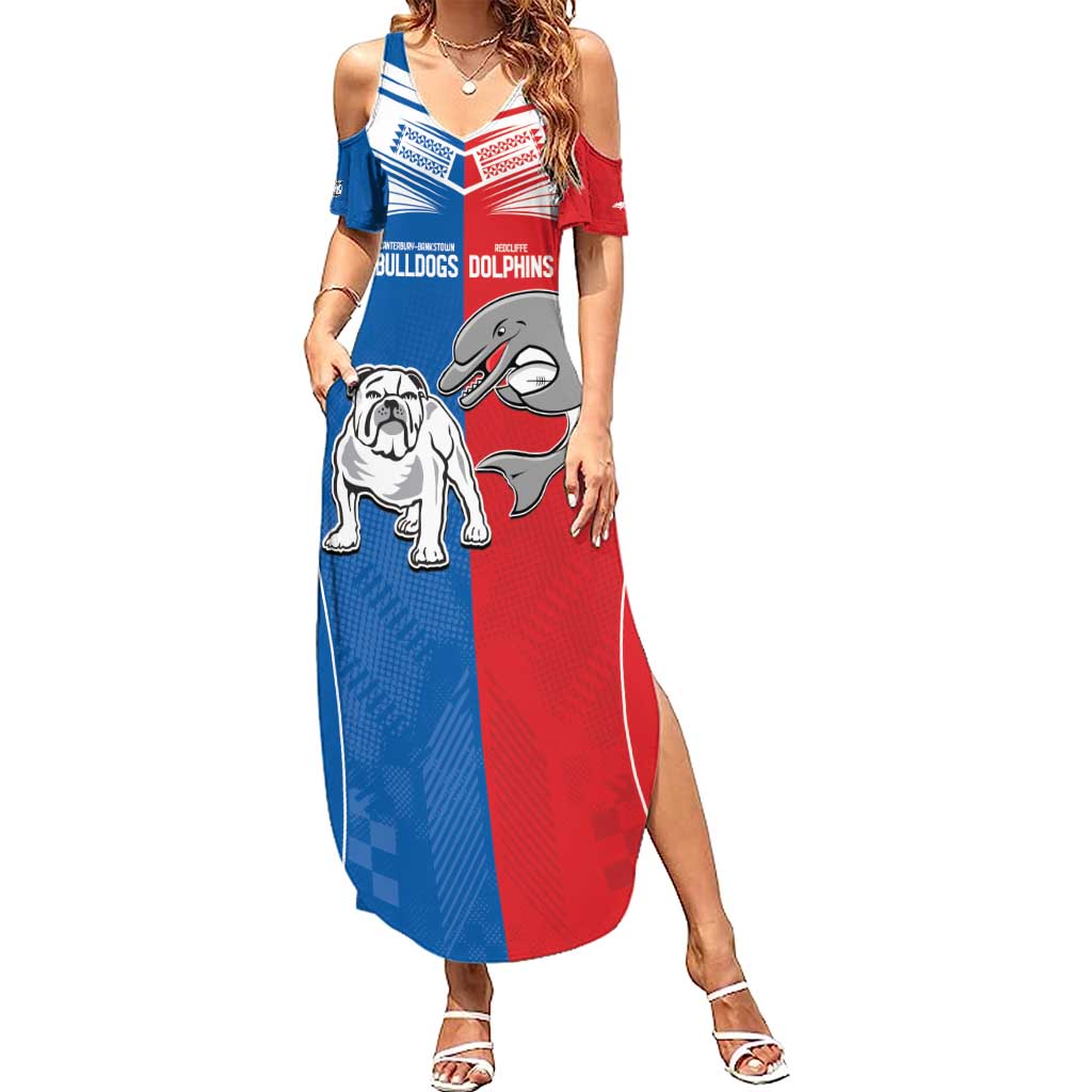 NRL Bulldogs and Dolphins Summer Maxi Dress Sporty Style