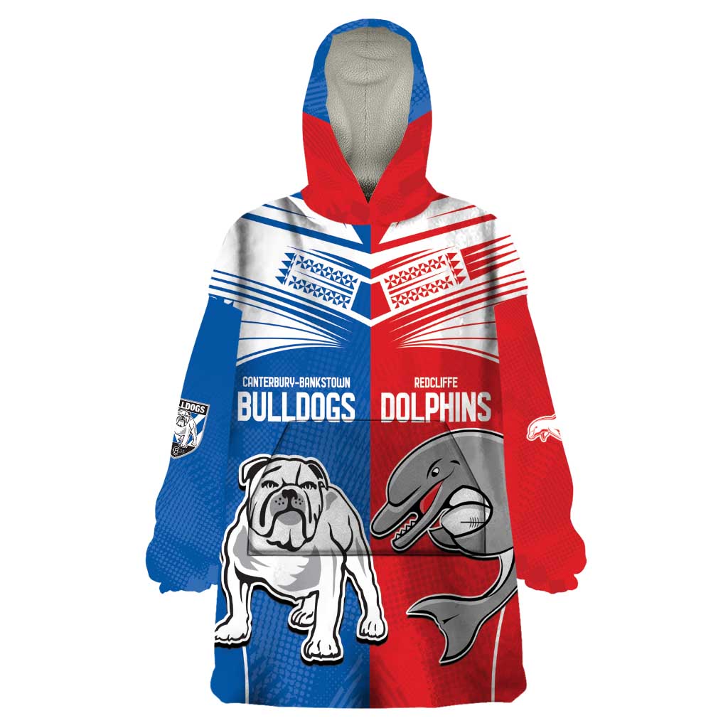 NRL Bulldogs and Dolphins Wearable Blanket Hoodie Sporty Style