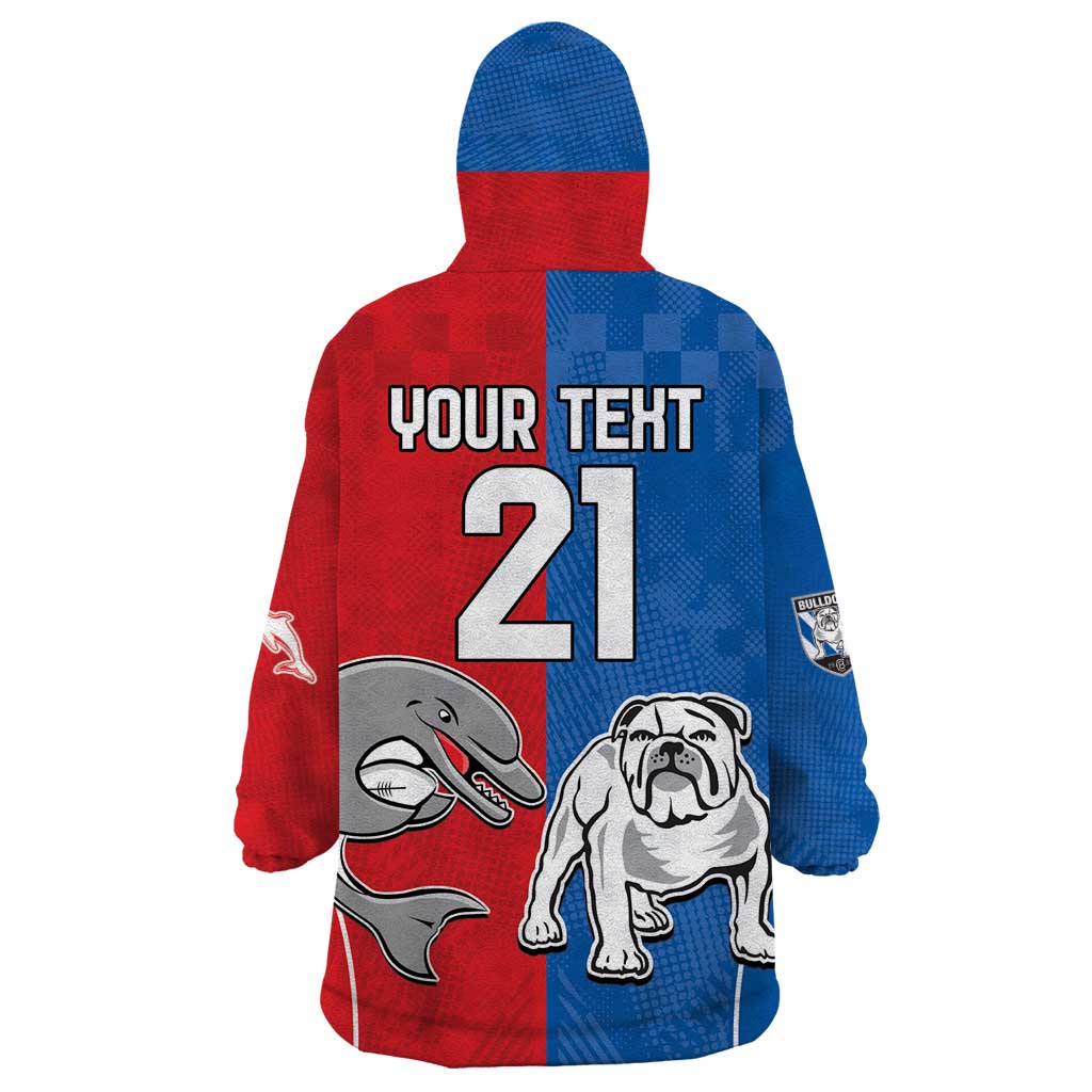 NRL Bulldogs and Dolphins Wearable Blanket Hoodie Sporty Style