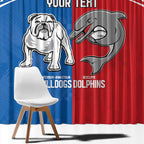 NRL Bulldogs and Dolphins Window Curtain Sporty Style