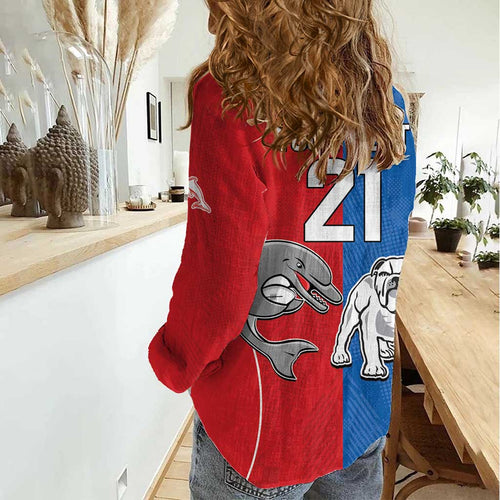 NRL Bulldogs and Dolphins Women Casual Shirt Sporty Style