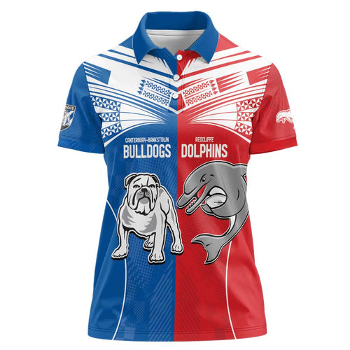 NRL Bulldogs and Dolphins Women Polo Shirt Sporty Style