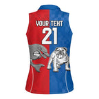 NRL Bulldogs and Dolphins Women Sleeveless Polo Shirt Sporty Style