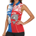 NRL Bulldogs and Dolphins Women Sleeveless Polo Shirt Sporty Style