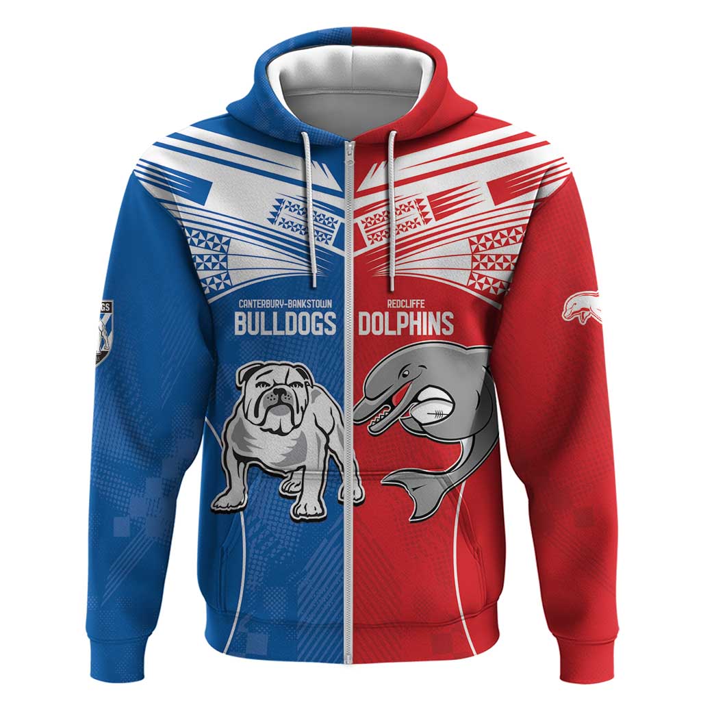 NRL Bulldogs and Dolphins Zip Hoodie Sporty Style