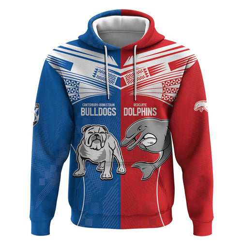 NRL Bulldogs and Dolphins Zip Hoodie Sporty Style