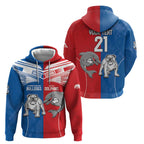 NRL Bulldogs and Dolphins Zip Hoodie Sporty Style