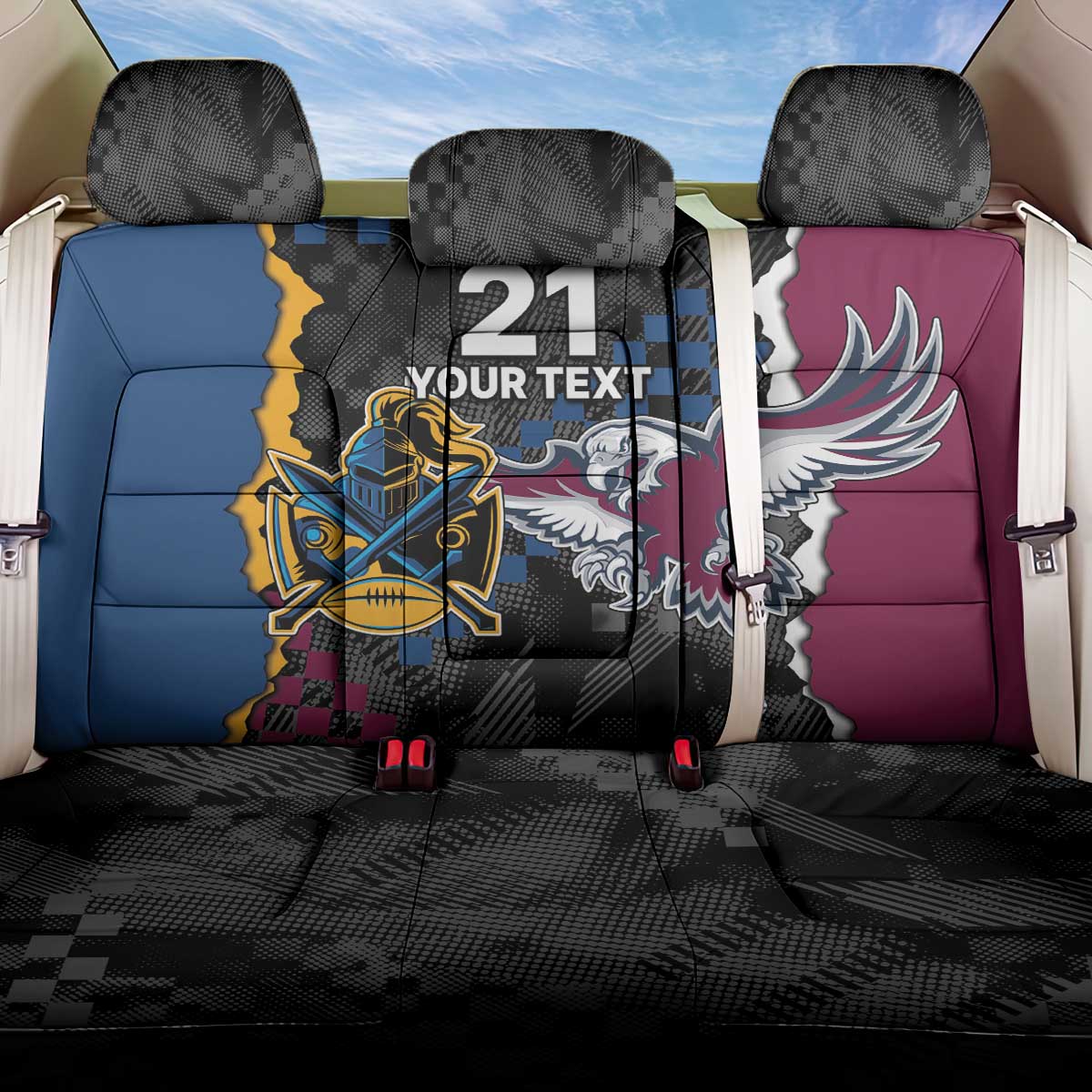 Titans and Manly Eagle Back Car Seat Cover Rugby Together Sporty Style