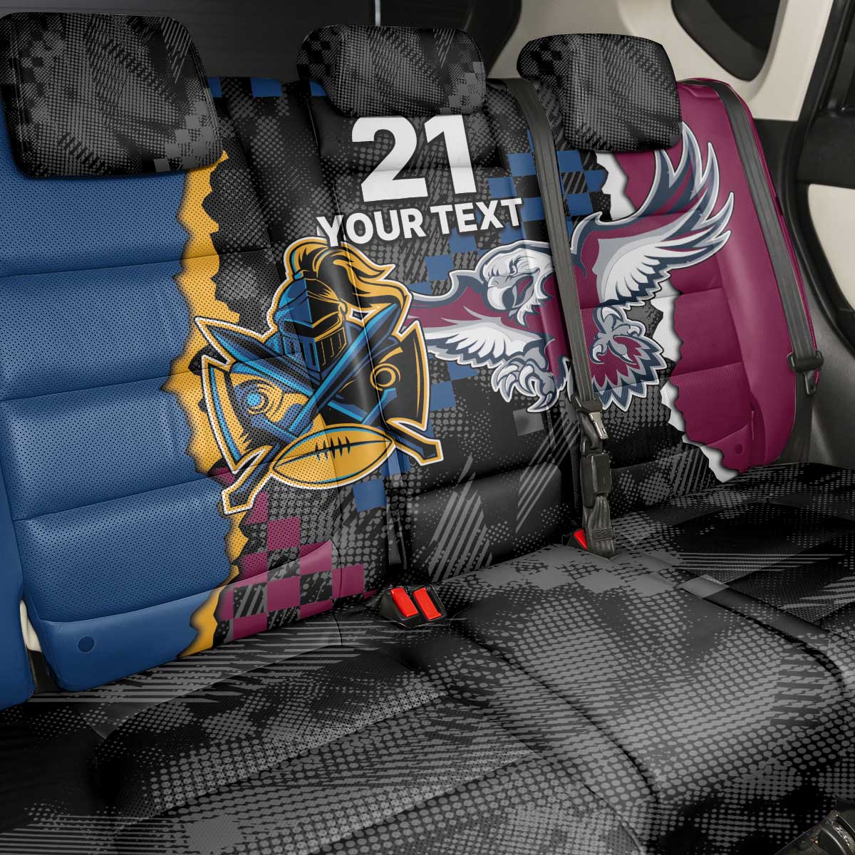 Titans and Manly Eagle Back Car Seat Cover Rugby Together Sporty Style