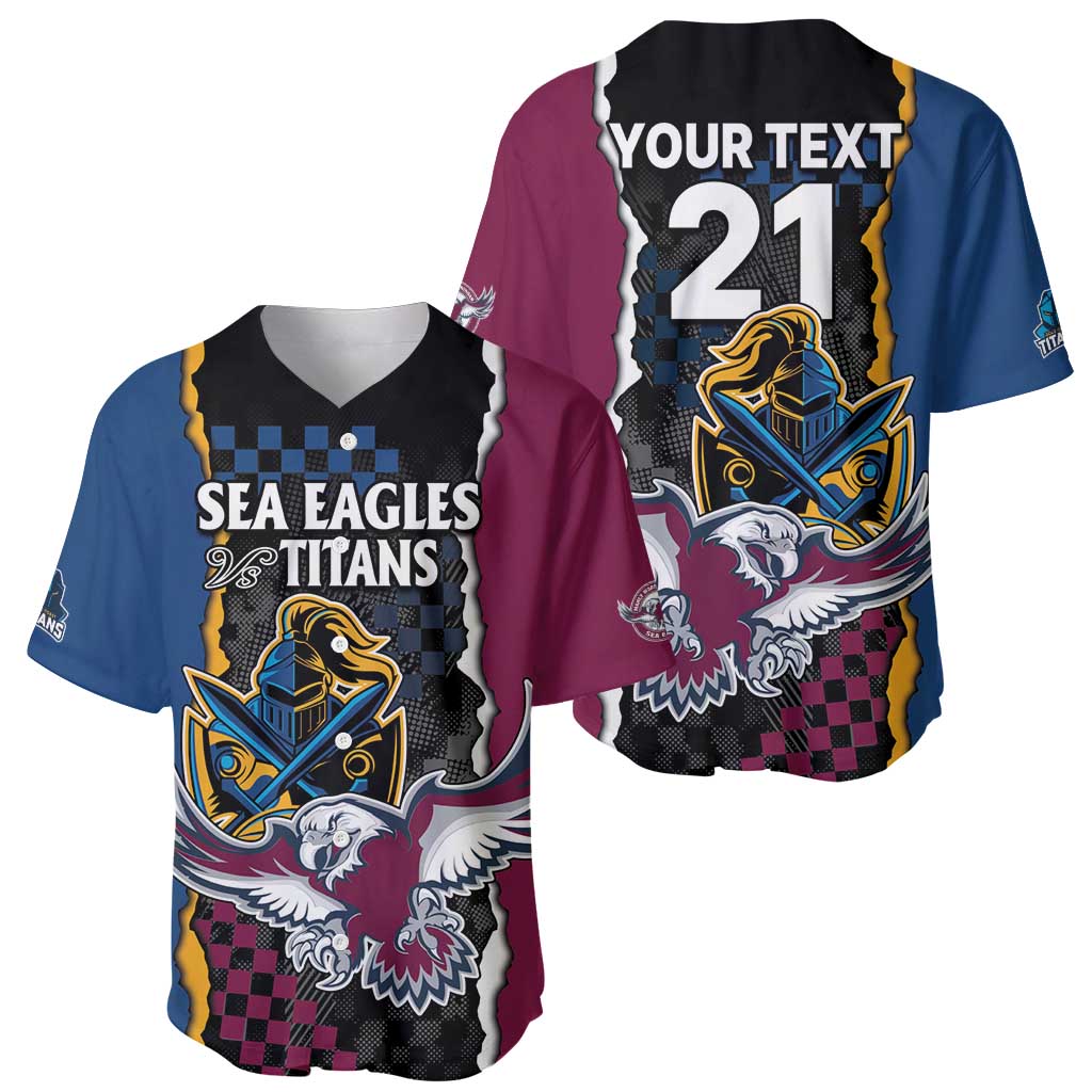 Titans and Manly Eagle Baseball Jersey Rugby Together Sporty Style