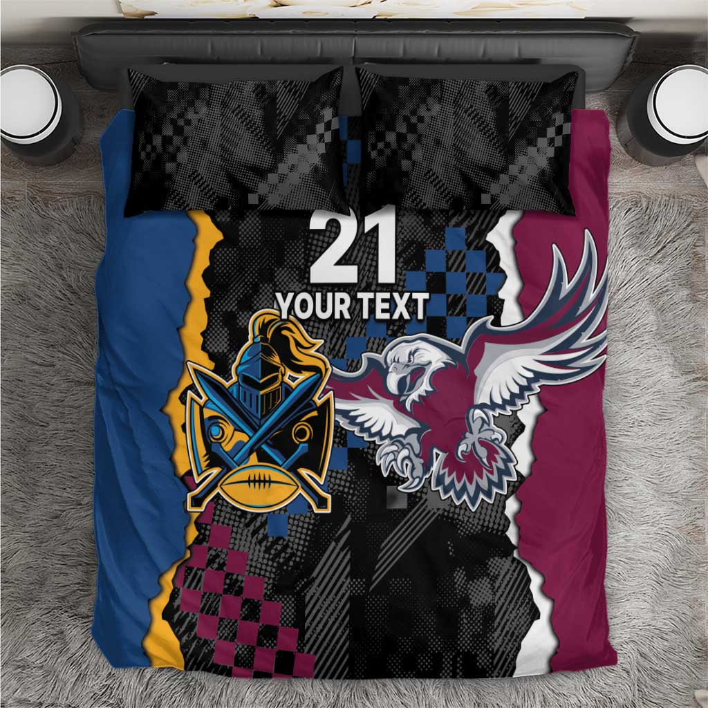 Titans and Manly Eagle Bedding Set Rugby Together Sporty Style