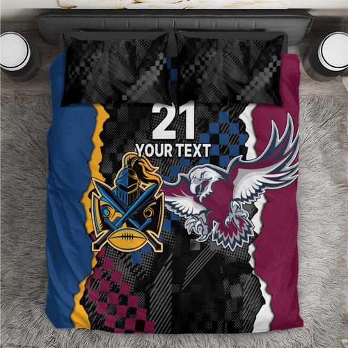 Titans and Manly Eagle Bedding Set Rugby Together Sporty Style