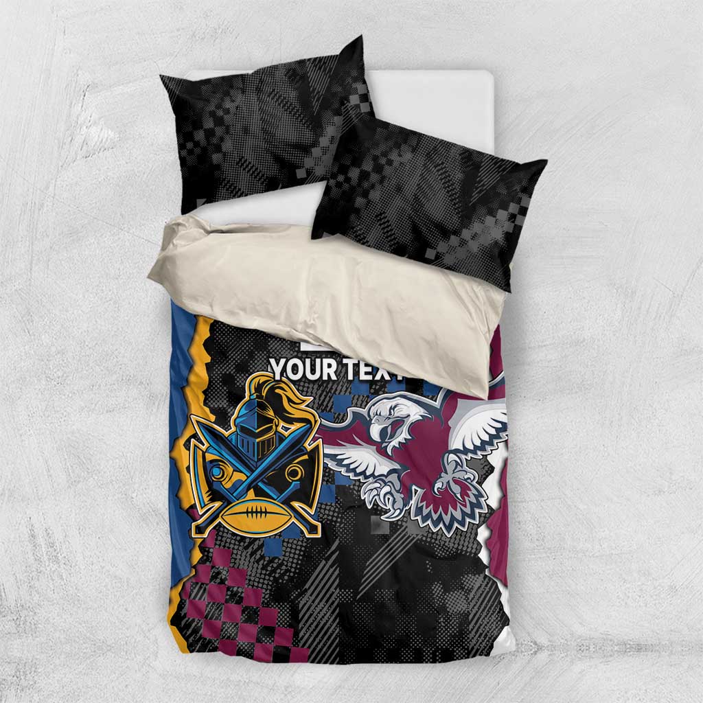 Titans and Manly Eagle Bedding Set Rugby Together Sporty Style