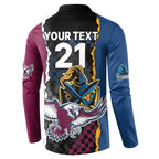 Titans and Manly Eagle Button Sweatshirt Rugby Together Sporty Style