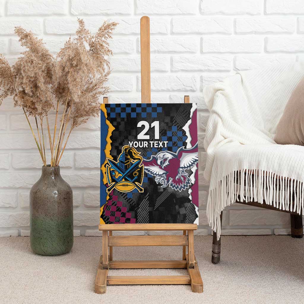 Titans and Manly Eagle Canvas Wall Art Rugby Together Sporty Style