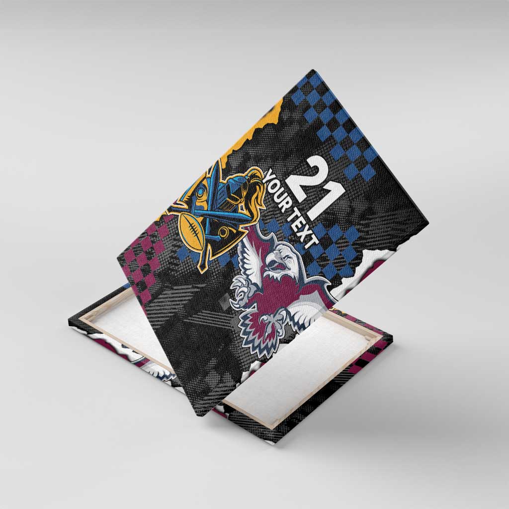 Titans and Manly Eagle Canvas Wall Art Rugby Together Sporty Style