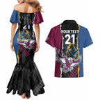 Titans and Manly Eagle Couples Matching Mermaid Dress and Hawaiian Shirt Rugby Together Sporty Style