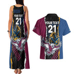 Titans and Manly Eagle Couples Matching Tank Maxi Dress and Hawaiian Shirt Rugby Together Sporty Style