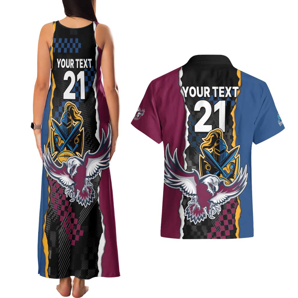 Titans and Manly Eagle Couples Matching Tank Maxi Dress and Hawaiian Shirt Rugby Together Sporty Style