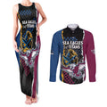Titans and Manly Eagle Couples Matching Tank Maxi Dress and Long Sleeve Button Shirt Rugby Together Sporty Style