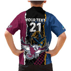 Titans and Manly Eagle Family Matching Mermaid Dress and Hawaiian Shirt Rugby Together Sporty Style