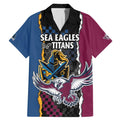 Titans and Manly Eagle Family Matching Mermaid Dress and Hawaiian Shirt Rugby Together Sporty Style